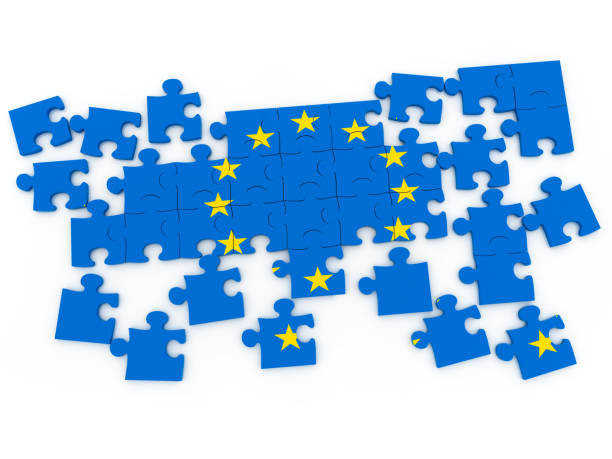 Dissolution of the European Union. High resolution digitally generated image
